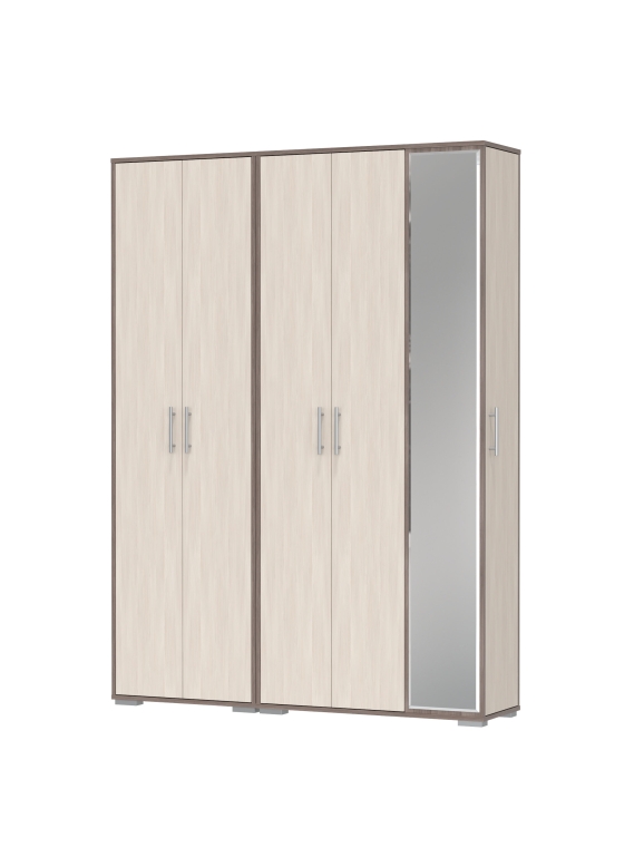 Прихожая Домино-мини + Шкаф для одежды Домино, цвет бодега тёмный/бодега светлый, ШхГхВ 148х36х202 см., универсальная сборка