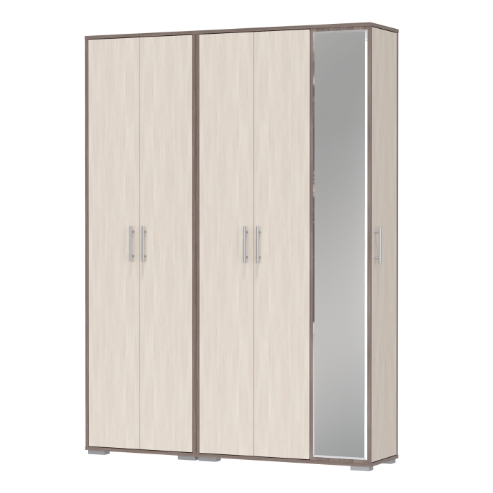 Прихожая Домино-мини + Шкаф для одежды Домино, цвет бодега тёмный/бодега светлый, ШхГхВ 148х36х202 см., универсальная сборка