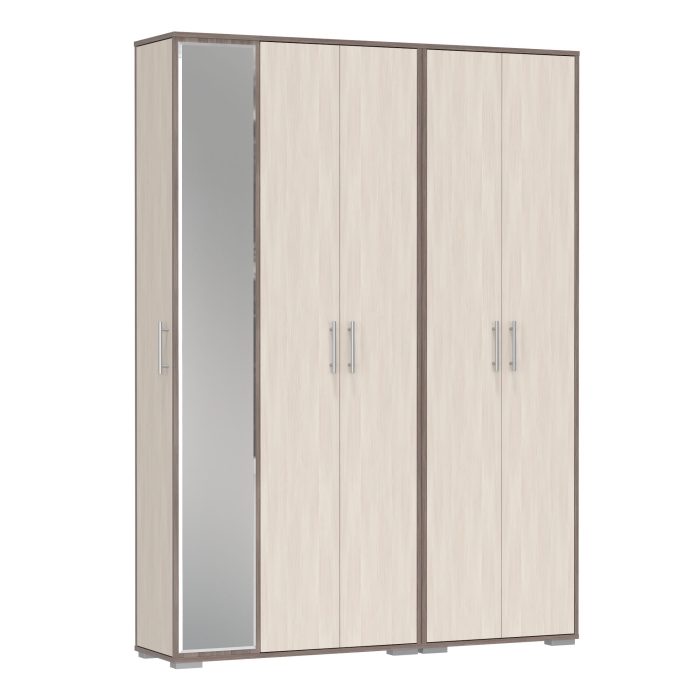 Прихожая Домино-мини + Шкаф для одежды Домино, цвет бодега тёмный/бодега светлый, ШхГхВ 148х36х202 см., универсальная сборка