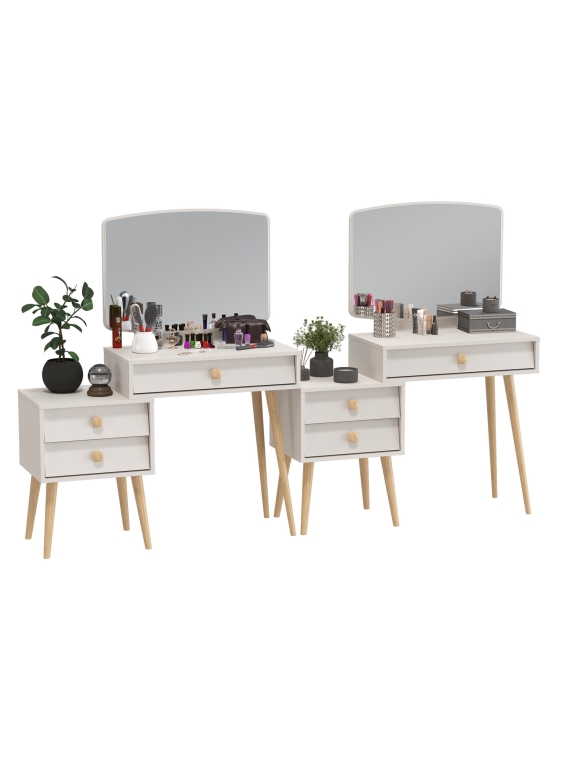 Афина Спальня Трюмо х 2, цвет кашемир серый, ШхГхВ 2х105х38,6х129 см., универсальная сборка