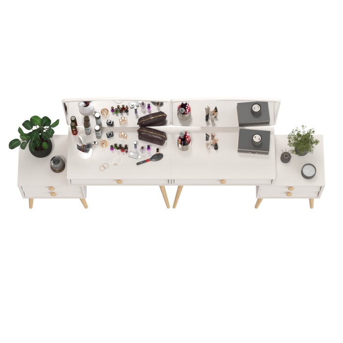 Афина Спальня Трюмо х 2, цвет кашемир серый, ШхГхВ 2х105х38,6х129 см., универсальная сборка