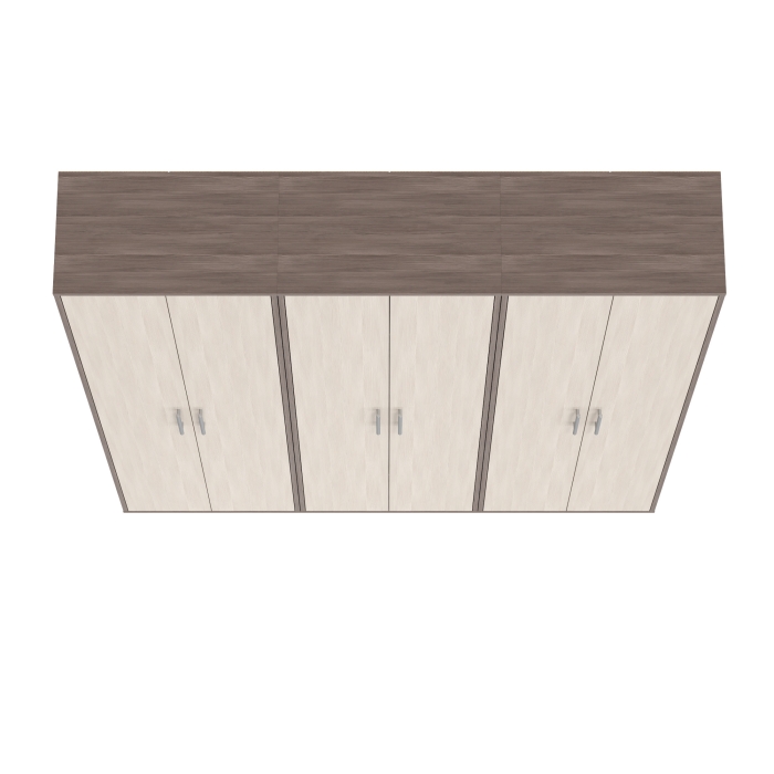 Три шкафа для одежды Домино 2-3430бод.тем/св, цвет бодега тёмный/бодега светлый, ШхГхВ 180х36х202 см.