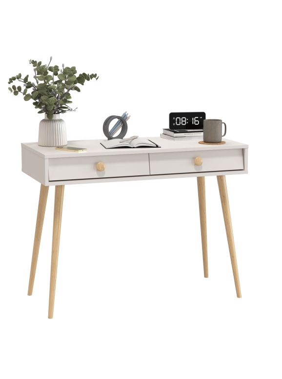 Афина Спальня 4-25904М1к.с. Стол, цвет кашемир серый, ШхГхВ 100х45х76 см., цвет ножек: тик