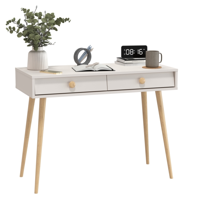 Афина Спальня 4-25904М1к.с. Стол, цвет кашемир серый, ШхГхВ 100х45х76 см., цвет ножек: тик