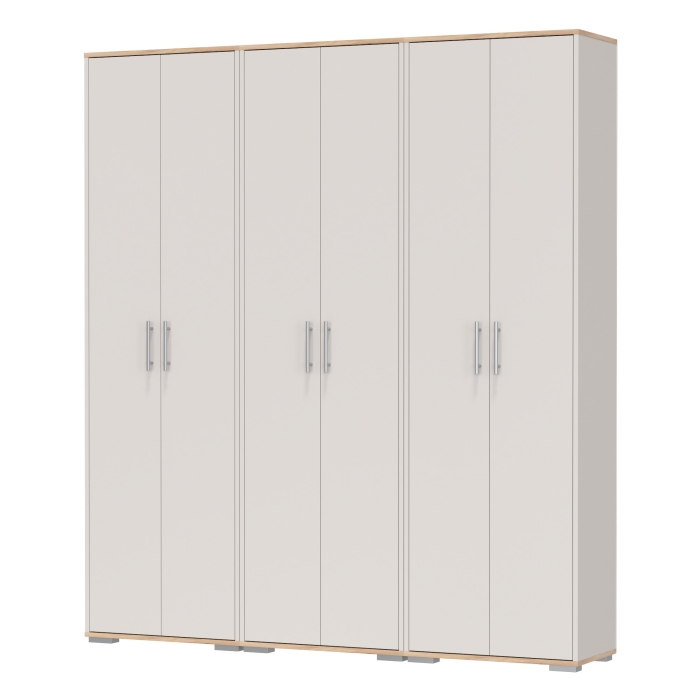 Три шкафа для одежды Домино 2-3430дкз/к.с, цвет дуб крафт золотой/кашемир серый, ШхГхВ 180х36х202 см.