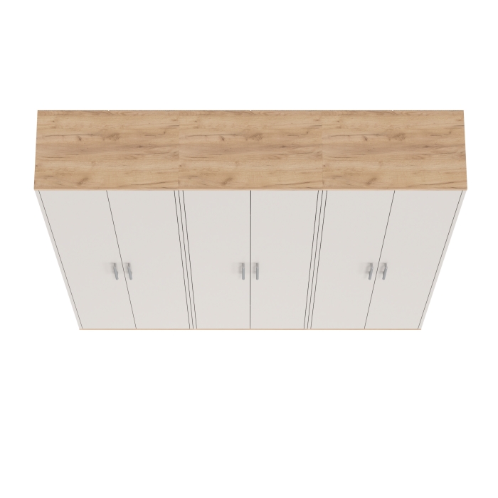 Три шкафа для одежды Домино 2-3430дкз/к.с, цвет дуб крафт золотой/кашемир серый, ШхГхВ 180х36х202 см.