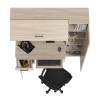 Стол 6-0603 Альфа + кресло 103 чёрное, цвет ясень шимо светлый, ШхГхВ 137х61х181 см., универсальная сборка