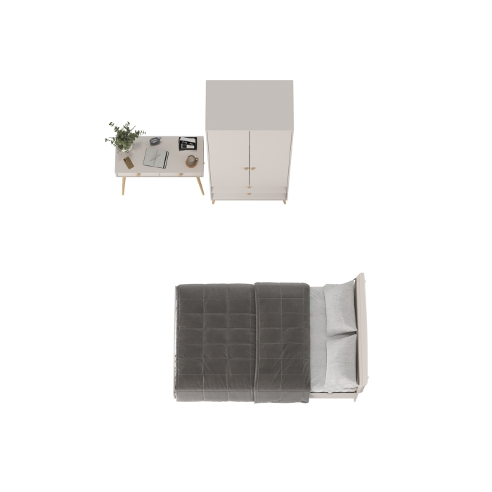 Афина Спальня 07-1200, цвет кашемир серый, сп.м. 1200х2000 мм., б/м, основание есть - фанера