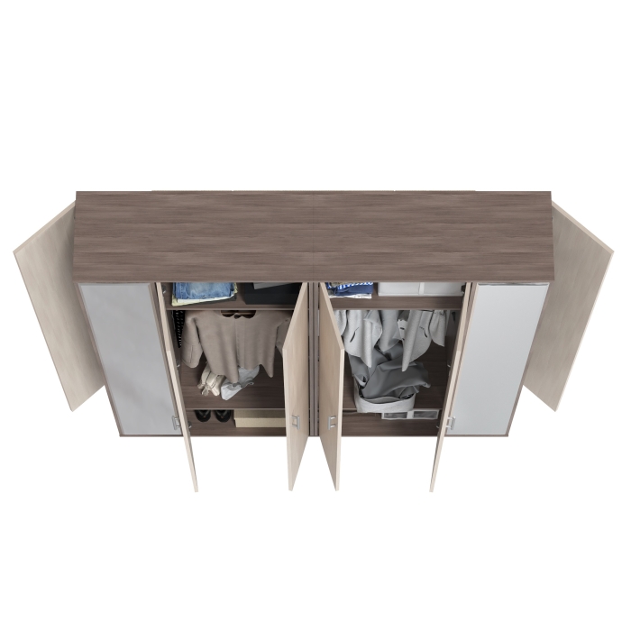 Две прихожих Домино-мини 2-3421бод.тем/св, цвет бодега тёмный/бодега светлый, ШхГхВ 176х36х202 см.