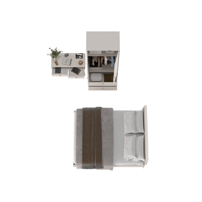 Афина Спальня 07-1600, цвет кашемир серый, сп.м. 1600х2000 мм., б/м, основание есть - фанера