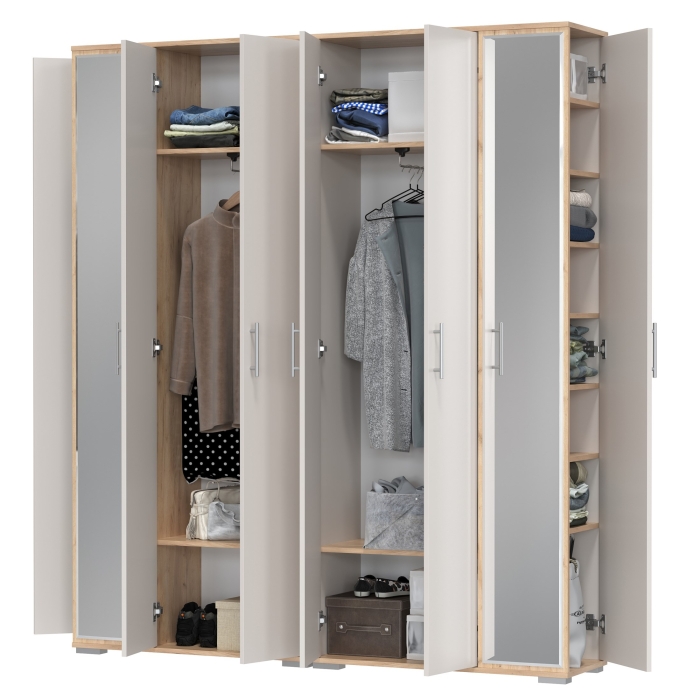 Две прихожих Домино-мини 2-3421дкз/к.с, цвет дуб крафт золотой/кашемир серый, ШхГхВ176х36х202 см.