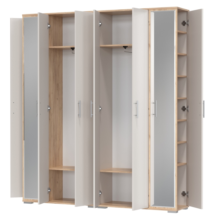 Две прихожих Домино-мини 2-3421дкз/к.с, цвет дуб крафт золотой/кашемир серый, ШхГхВ176х36х202 см.