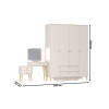 Афина Спальня Шкаф 4-х дверный + Трюмо, цвет кашемир серый, ШхГхВ 160х56,3х220 + 105х38,6х129 см., универсальная сборка