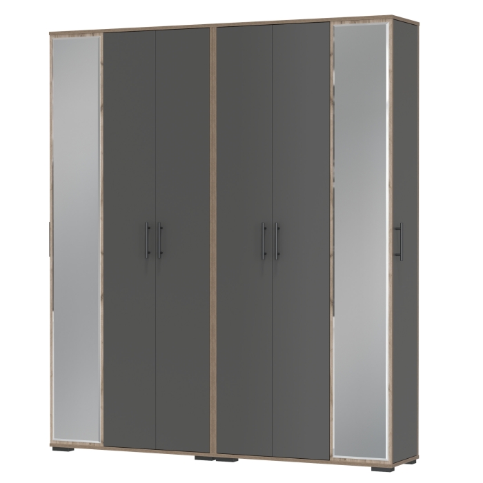 Две прихожих Домино-мини 2-3421дкт/граф, цвет дуб крафт табачный/графит, ШхГхВ 176х36х202 см.