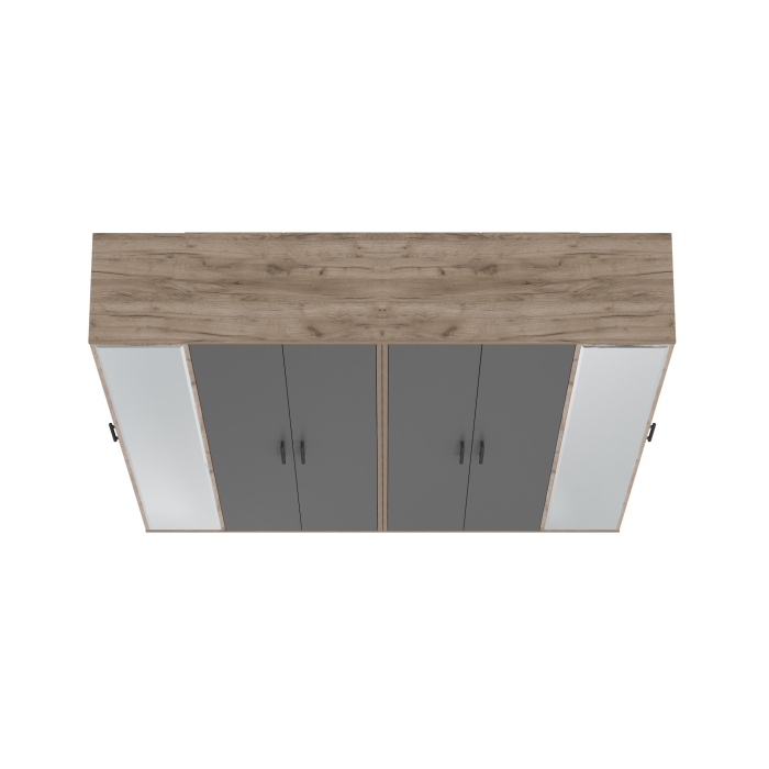 Две прихожих Домино-мини 2-3421дкт/граф, цвет дуб крафт табачный/графит, ШхГхВ 176х36х202 см.