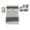Афина Спальня Кровать 1400 + Трюмо + Тумба, цвет кашемир серый, ШхГхВ 144,6х210,2х95,7 + 105х38,6х129 + 45х37х45 см., 1400х2000 мм., б/м, осн. есть
