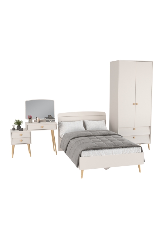 Афина Спальня 03-1200, цвет кашемир серый, сп.м. 1200х2000 мм., б/м, основание есть - фанера