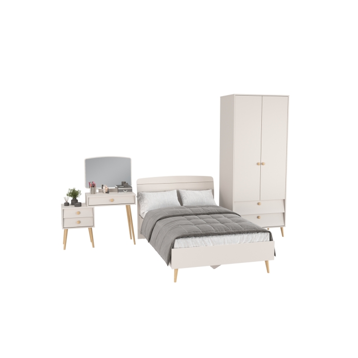 Афина Спальня 03-1200, цвет кашемир серый, сп.м. 1200х2000 мм., б/м, основание есть - фанера