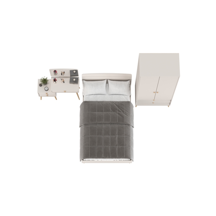 Афина Спальня 03-1200, цвет кашемир серый, сп.м. 1200х2000 мм., б/м, основание есть - фанера