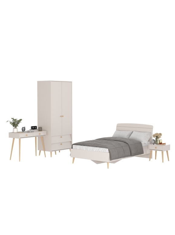 Афина Спальня 26-1200, цвет кашемир серый, сп.м. 1200х2000 мм., б/м, основание есть - фанера