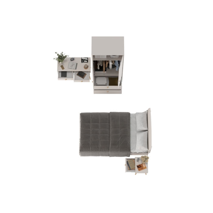 Афина Спальня 26-1200, цвет кашемир серый, сп.м. 1200х2000 мм., б/м, основание есть - фанера