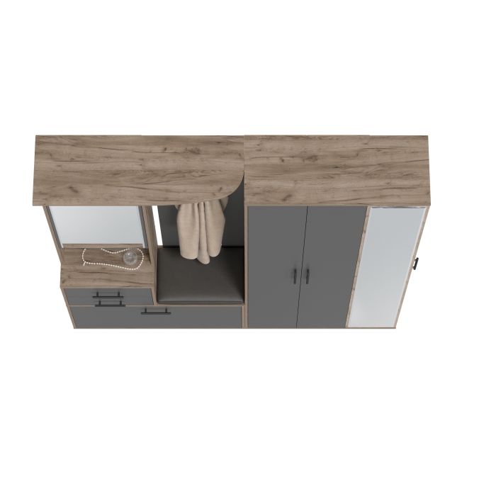 Прихожая Domino 5, цвет дуб крафт табачный/графит