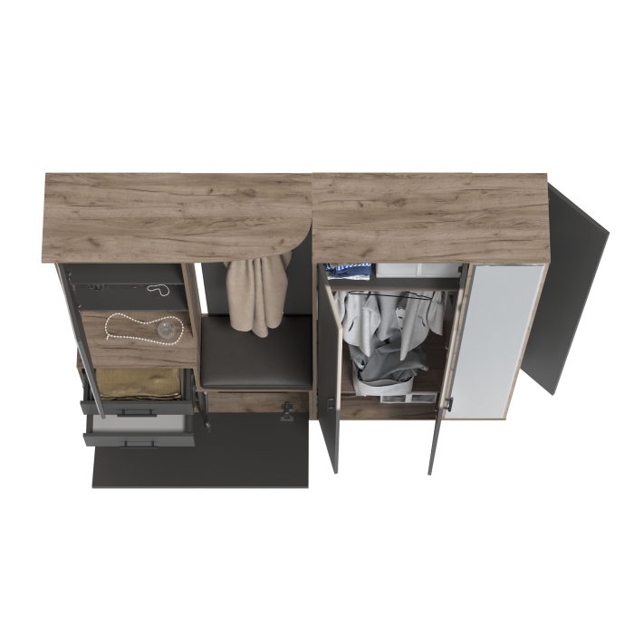 Прихожая Domino 5, цвет дуб крафт табачный/графит