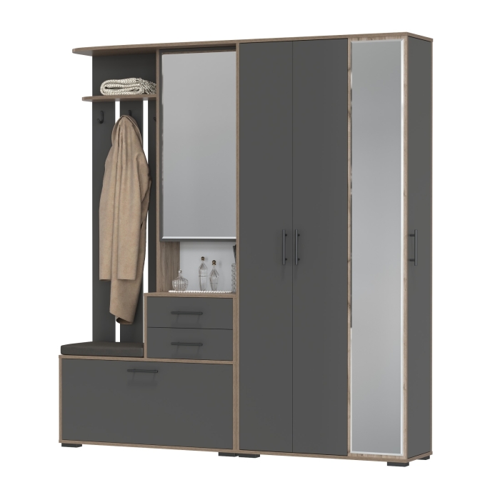 Прихожая Domino 5, цвет дуб крафт табачный/графит