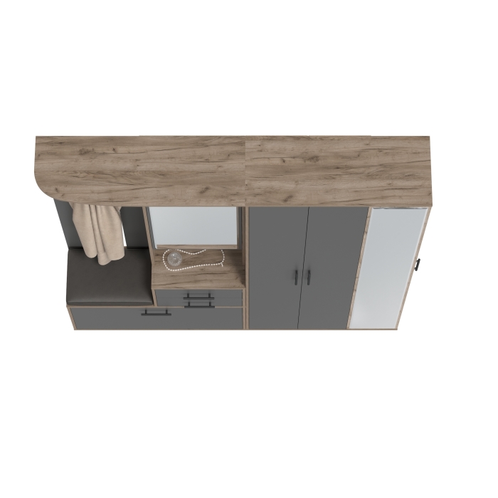 Прихожая Domino 5, цвет дуб крафт табачный/графит