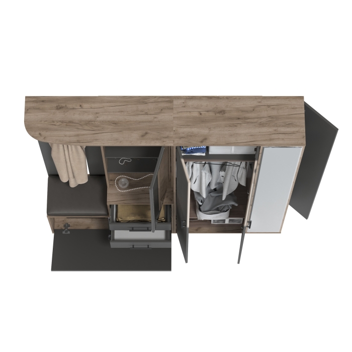 Прихожая Domino 5, цвет дуб крафт табачный/графит