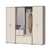 Прихожая Домино 4, цвет бодега тёмный/бодега светлый, ШхГхВ 220х36х202 см., универсальная сборка