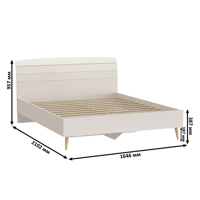 Афина Спальня Кровать 1600 + Комод + Тумба, цвет кашемир серый, ШхГхВ 164,6х210,2х95,6 + 110х45,3х83 + 45х37х45 см., 1600х2000 мм., б/м, осн. есть