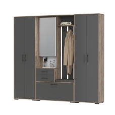 Прихожая Domino 4, цвет дуб крафт табачный/графит