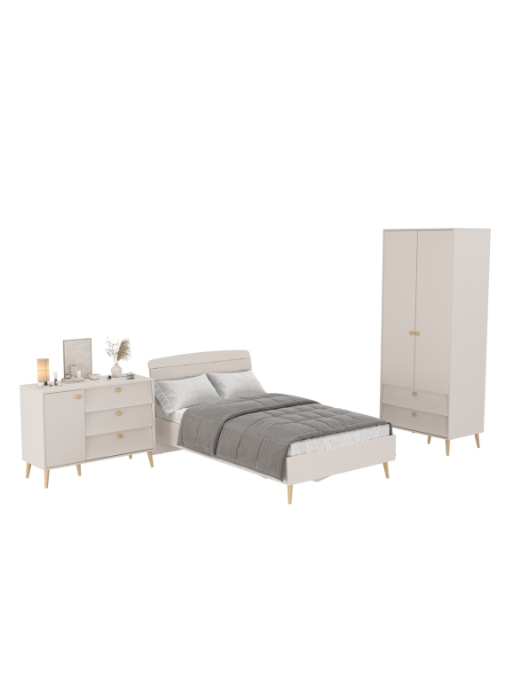 Афина Спальня 04-1200, цвет кашемир серый, сп.м. 1200х2000 мм., б/м, основание есть - фанера