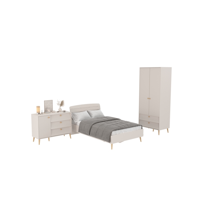 Афина Спальня 04-1200, цвет кашемир серый, сп.м. 1200х2000 мм., б/м, основание есть - фанера