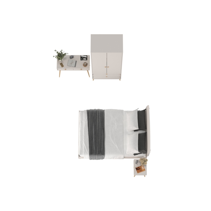 Афина Спальня 26-1400, цвет кашемир серый, сп.м. 1400х2000 мм., б/м, основание есть - фанера