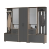 Прихожая Домино 3, цвет дуб крафт табачный/графит, ШхГхВ 260х36х202 см., универсальная сборка