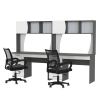 Два стола рабочих 6-0606 Сигма + два кресла 103 чёрных, цвет графит/белый, ШхГхВ 241х60,5х166 см., НЕ универсальная сборка