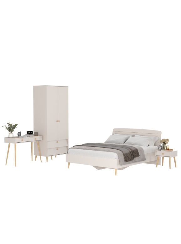 Афина Спальня 26-1600, цвет кашемир серый, сп.м. 1600х2000 мм., б/м, основание есть - фанера