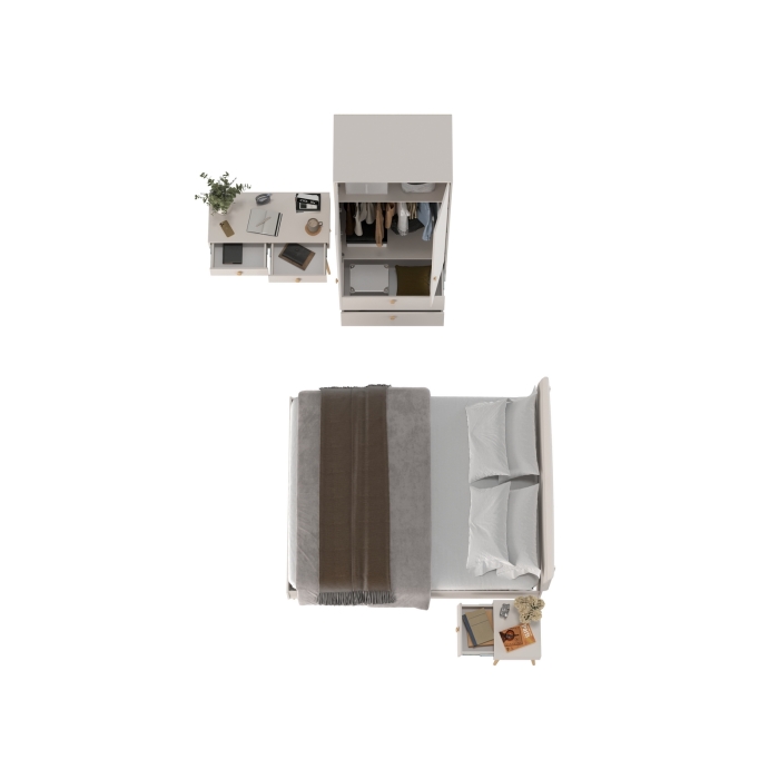 Афина Спальня 26-1600, цвет кашемир серый, сп.м. 1600х2000 мм., б/м, основание есть - фанера