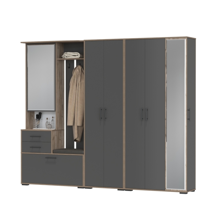 Прихожая Domino 6, цвет дуб крафт табачный/графит