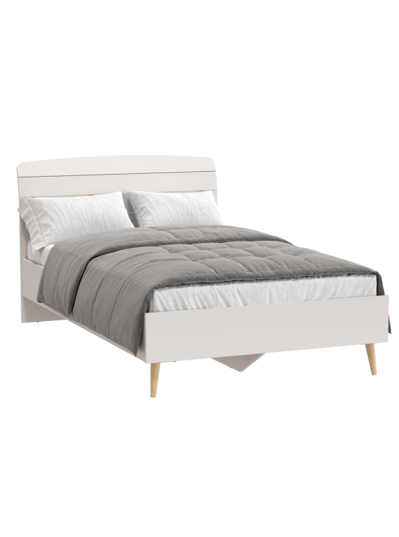 Афина Спальня 4-22905М1к.с. Кровать 1200, цвет кашемир серый, ШхГхВ 123,6х210,2х95,7 см., сп.м. 1200х2000 мм, б/м, основание есть - фанера, ножки: тик