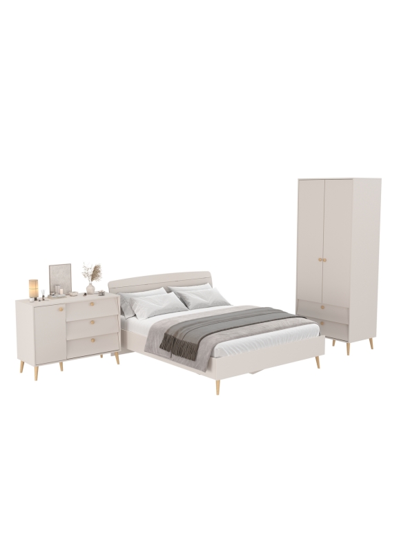 Афина Спальня 04-1600, цвет кашемир серый, сп.м. 1600х2000 мм., б/м, основание есть - фанера