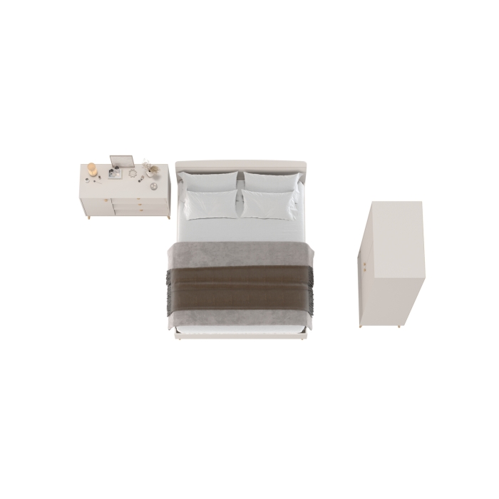 Афина Спальня 04-1600, цвет кашемир серый, сп.м. 1600х2000 мм., б/м, основание есть - фанера