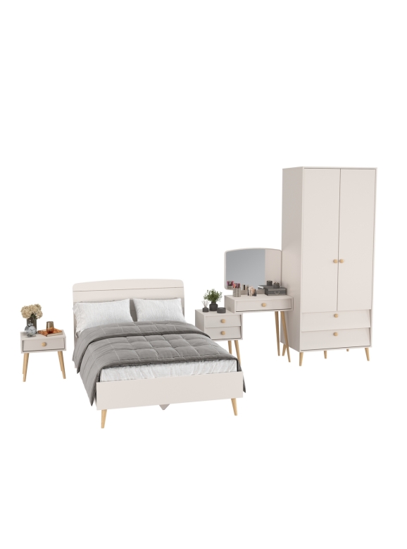 Афина Спальня 22-1200, цвет кашемир серый, сп.м. 1200х2000 мм., б/м, основание есть - фанера