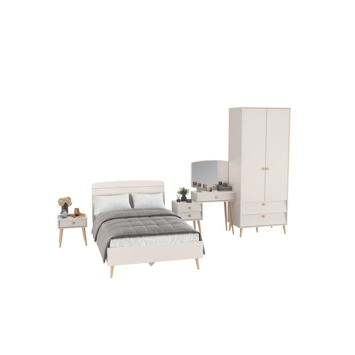 Афина Спальня 22-1200, цвет кашемир серый, сп.м. 1200х2000 мм., б/м, основание есть - фанера