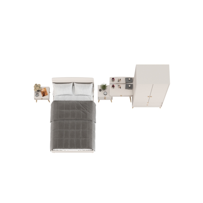 Афина Спальня 22-1200, цвет кашемир серый, сп.м. 1200х2000 мм., б/м, основание есть - фанера