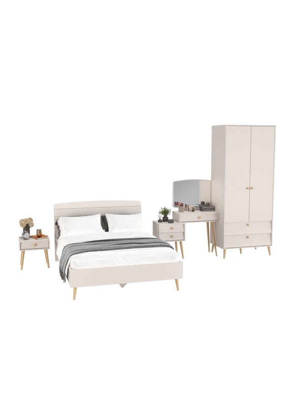 Афина Спальня 22-1400, цвет кашемир серый, сп.м. 1400х2000 мм., б/м, основание есть - фанера