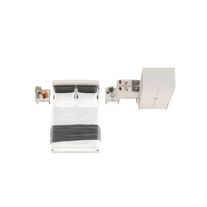 Афина Спальня 22-1400, цвет кашемир серый, сп.м. 1400х2000 мм., б/м, основание есть - фанера