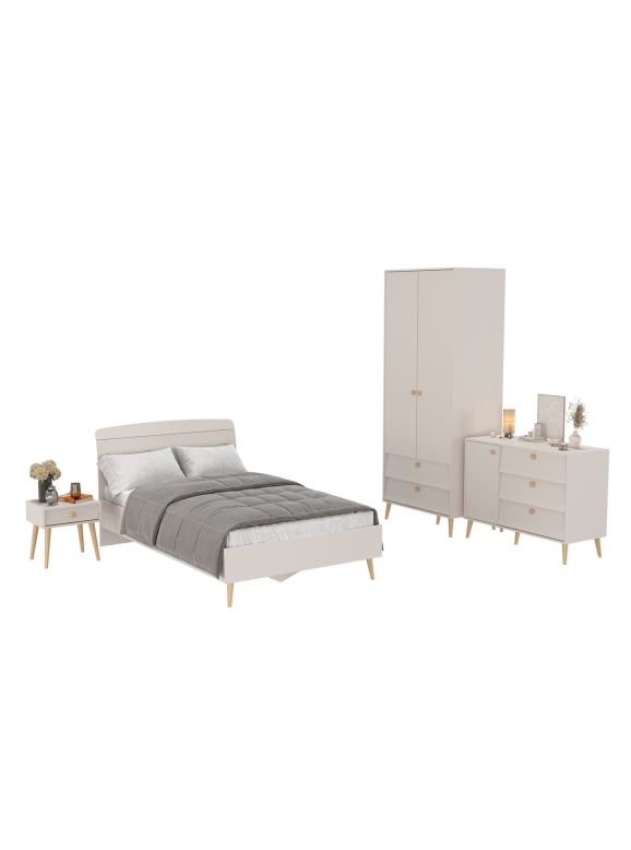 Афина Спальня 23-1200, цвет кашемир серый, сп.м. 1200х2000 мм., б/м, основание есть - фанера